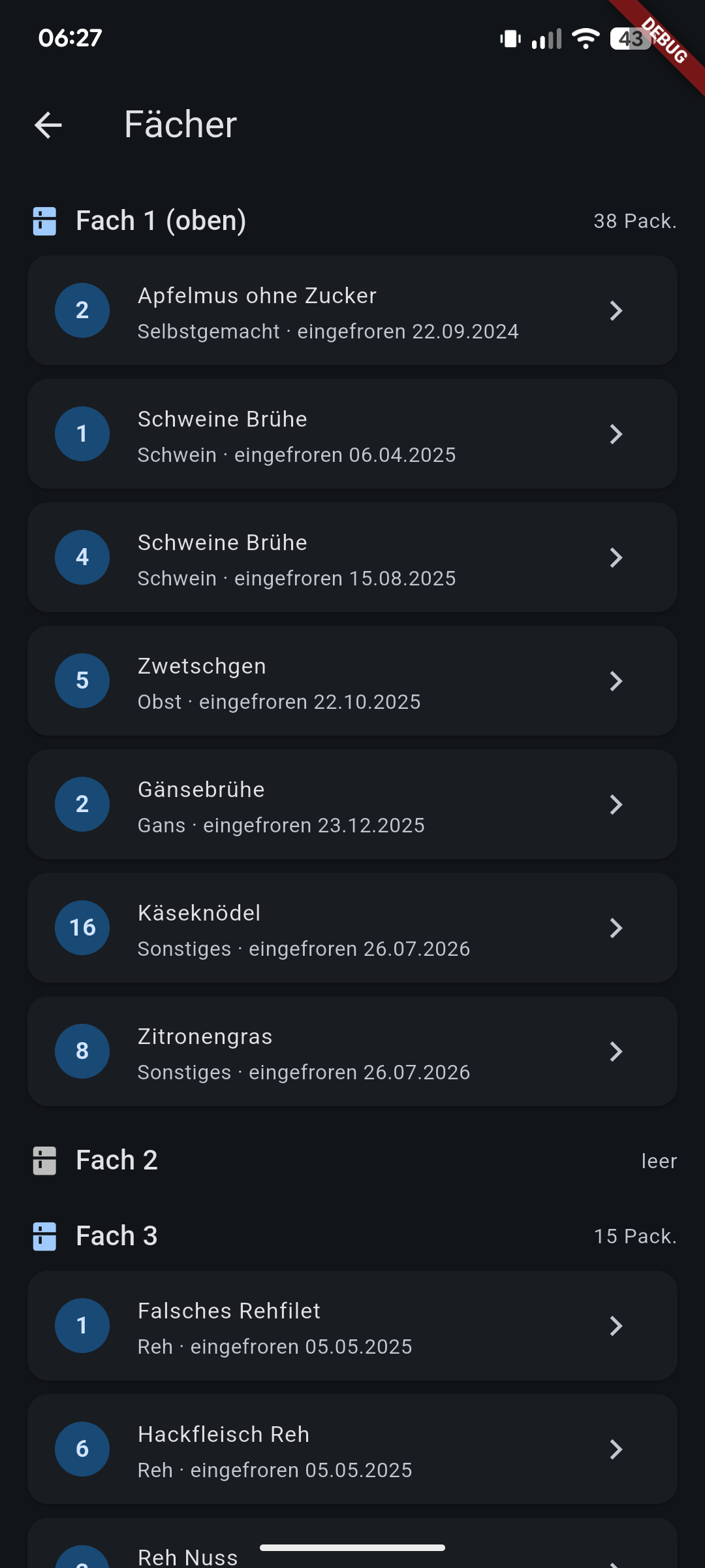 Fächeransicht