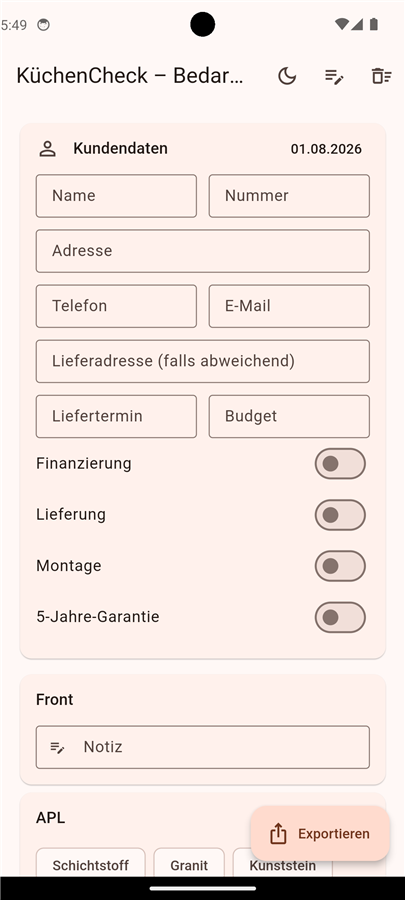 Kundendaten-Erfassung